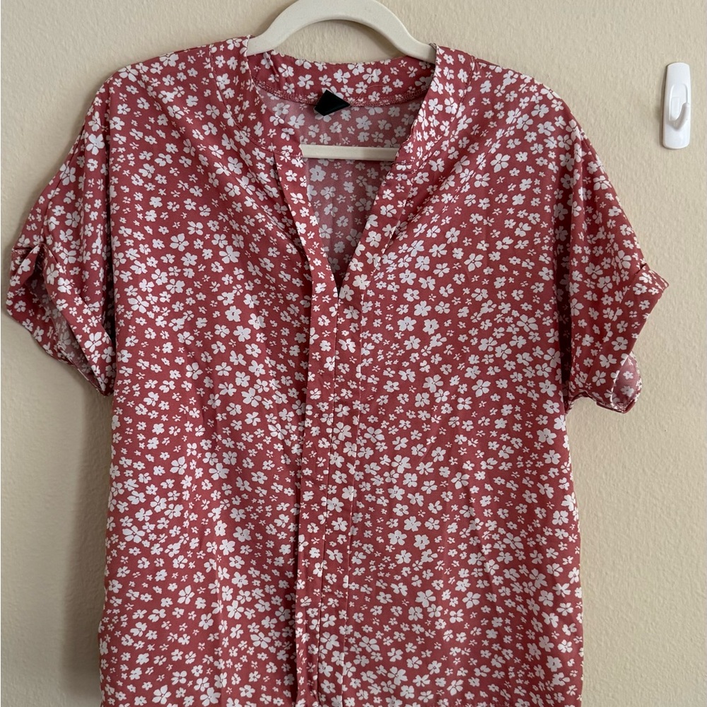 SHEIN Pink Floral Casual Shirt